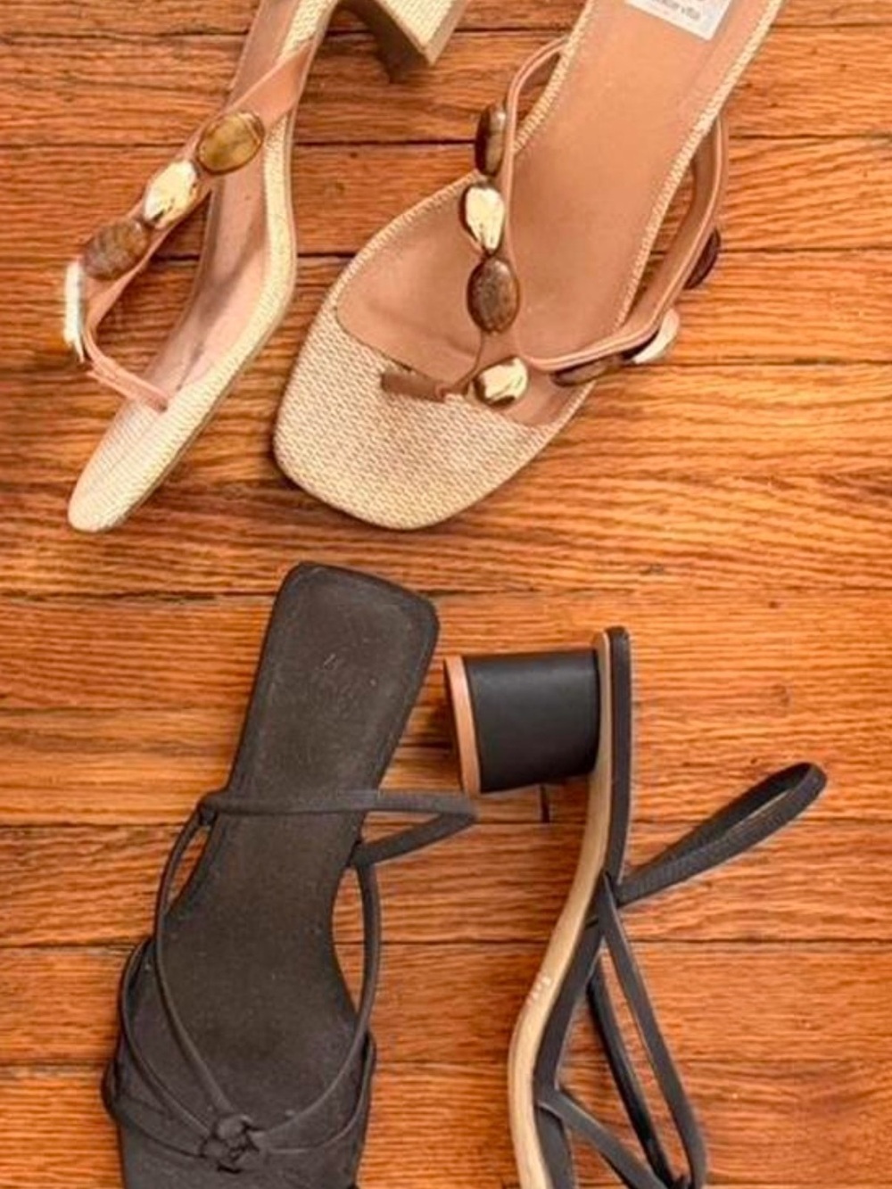 dolce vita and h&m sandals Women’s Black Strappy Block Heel Sandals